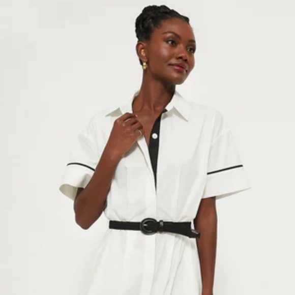 White Piped Kate Dress - Picture 2 of 11